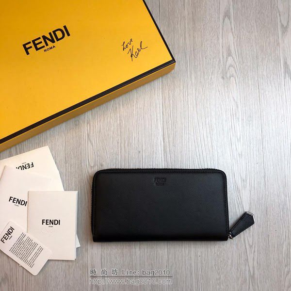 FENDI拉鏈錢包 19年春夏季最新手包 小摔牛皮 芬迪長錢包  fdz2130